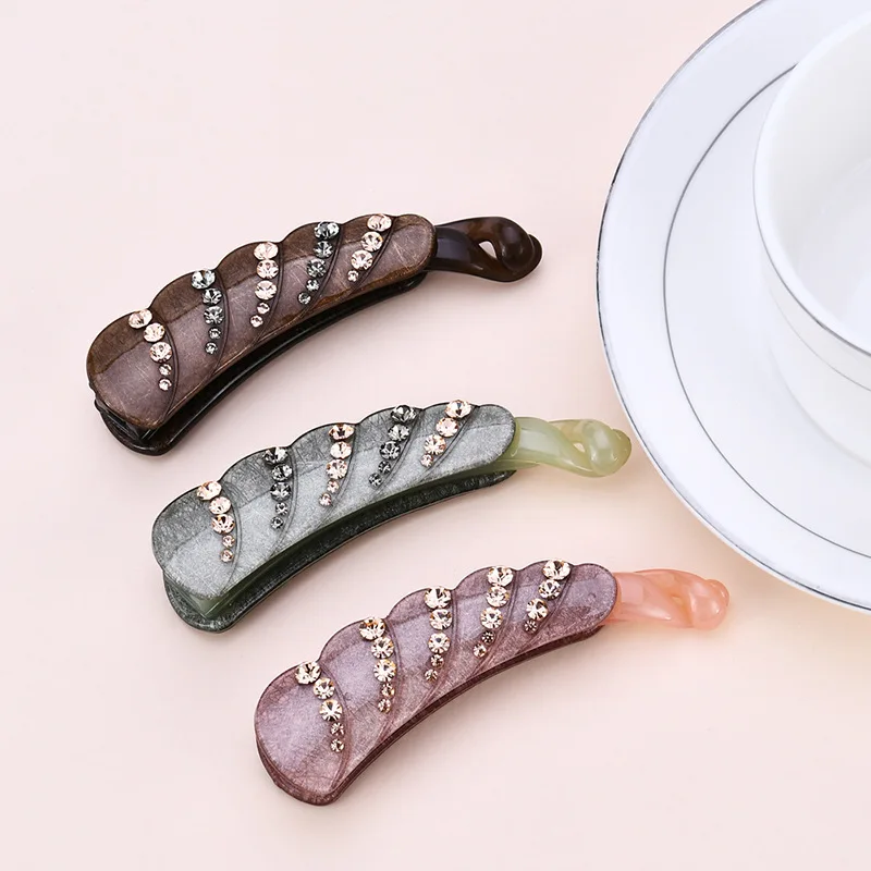 
Acrylic hairpin headdress banana clip hair band vertical clip elegant Leaf Lady banana clip 