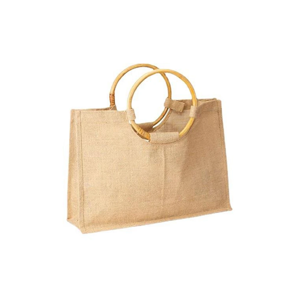 Custom printed logo thread tote bag jute and special bags supplier with high quality