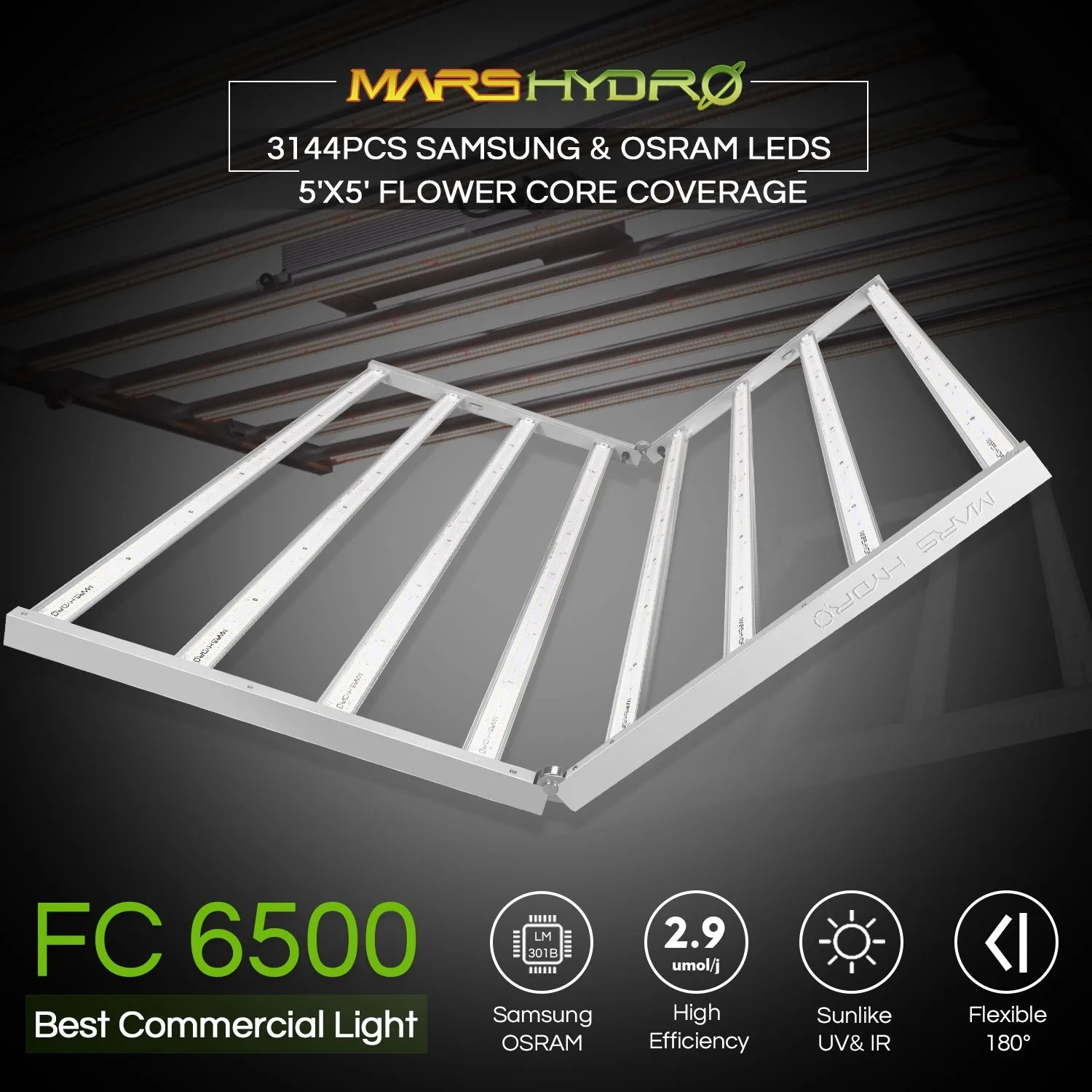  Mars Hydro FC-6500 650W полный спектр коммерческих растет светодиодные огни для комнатных растений гидропоники системы в