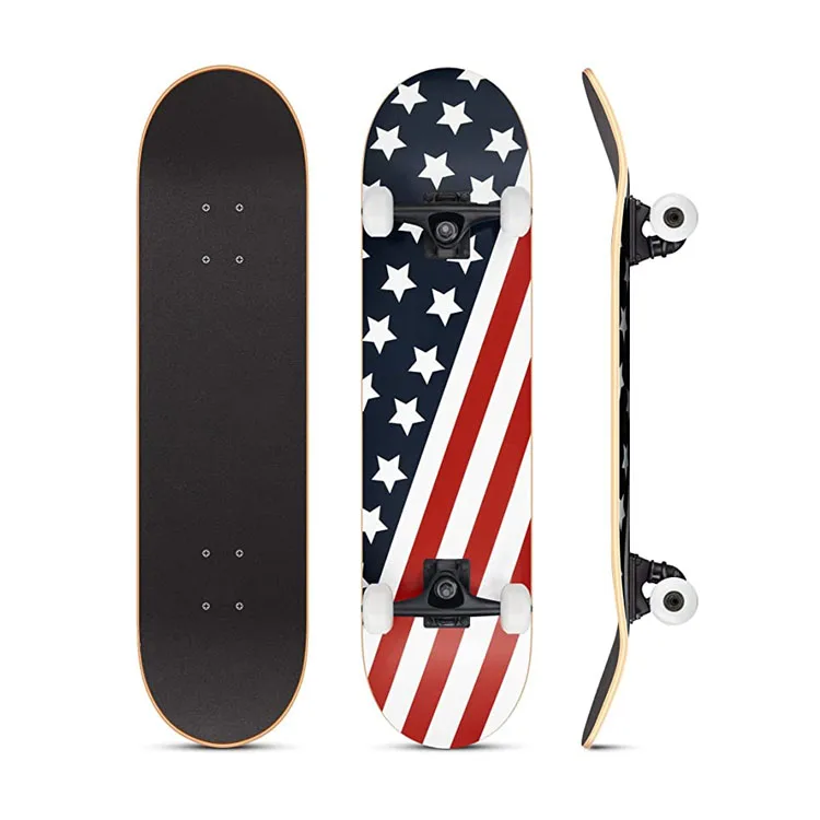 
Cheap Skateboard Beginner Maple 8 Ply Northeast Maple Double Kick Maple Small Portable Longboard Skateboard 