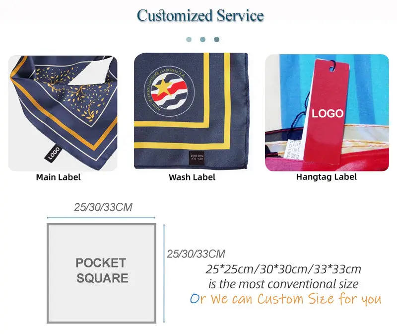 Dacheng Mens Fashion 100% Silk Hankercheif With Customized