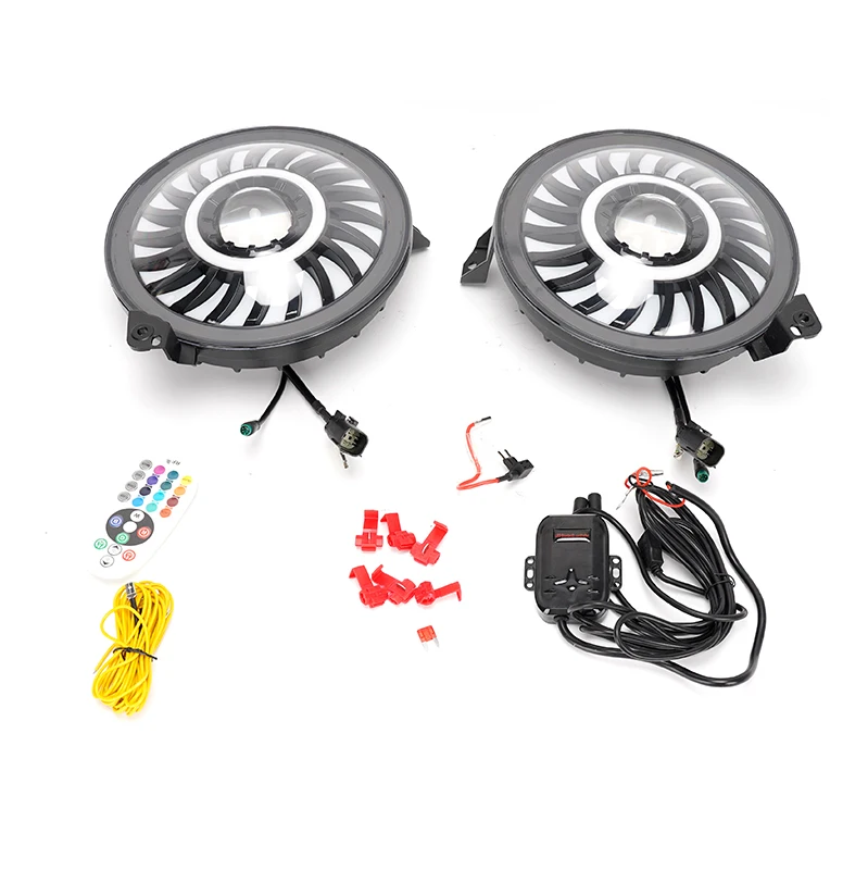 Sanyou 9 Inch Halo with DRL RGBW Led Headlight for 2018 Later J-eep W-rangler JL Gladiator JT