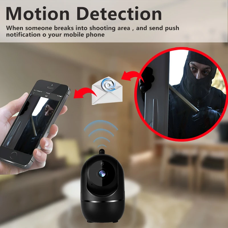 HD Автотрек IP камера Wi-Fi двухстороннее аудио обнаружения движения безопасности Беспроводная для