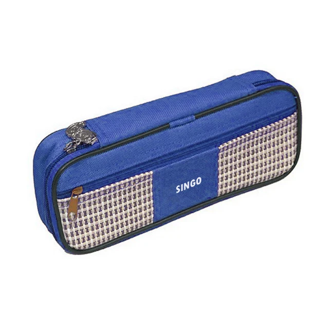 Customized Large Capacity Stationery Bag Colored Polyester School Zipper Pencil Case With Logo