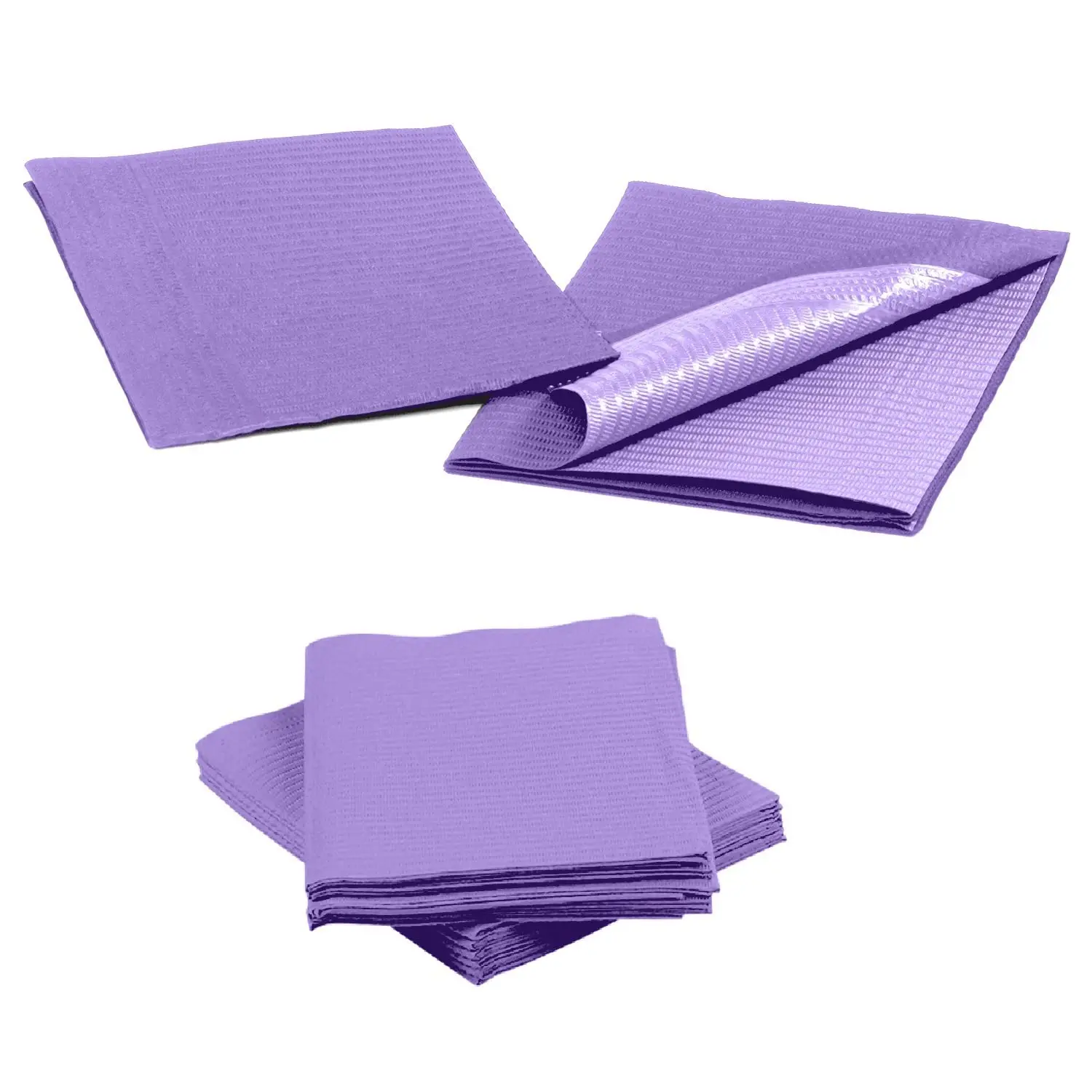 Purple Dental Bibs Disposable 3-ply For Dental Medical Tray Covers Dental Bibs Manufacturer