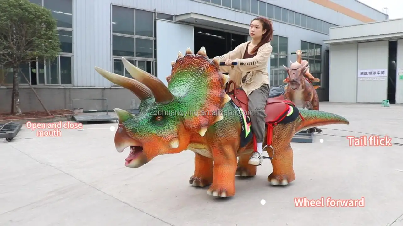 amusement park products playground outdoor Ride on Dinosaurs Chinese manufacturers