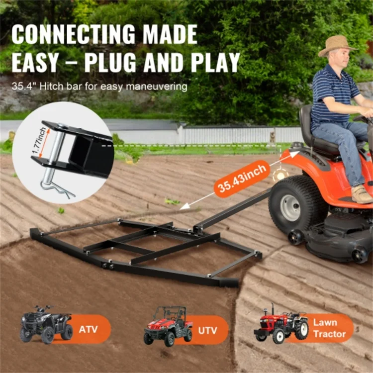 Driveway Drag Grader Harrow Driveway Drag Grader for ATVs UTVs Garden Lawn Tractors