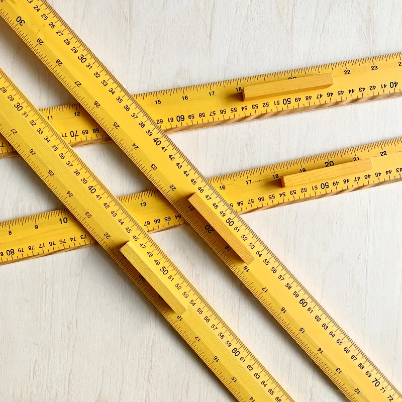 
Good quality 1m Yellow Wooden Rulers 
