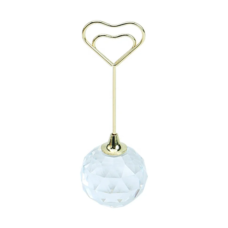 YS0811B 2022 New Product Superior Quality Metal Place Photo Note Name Stand Memo Clips Crystal Table Number Card Holder