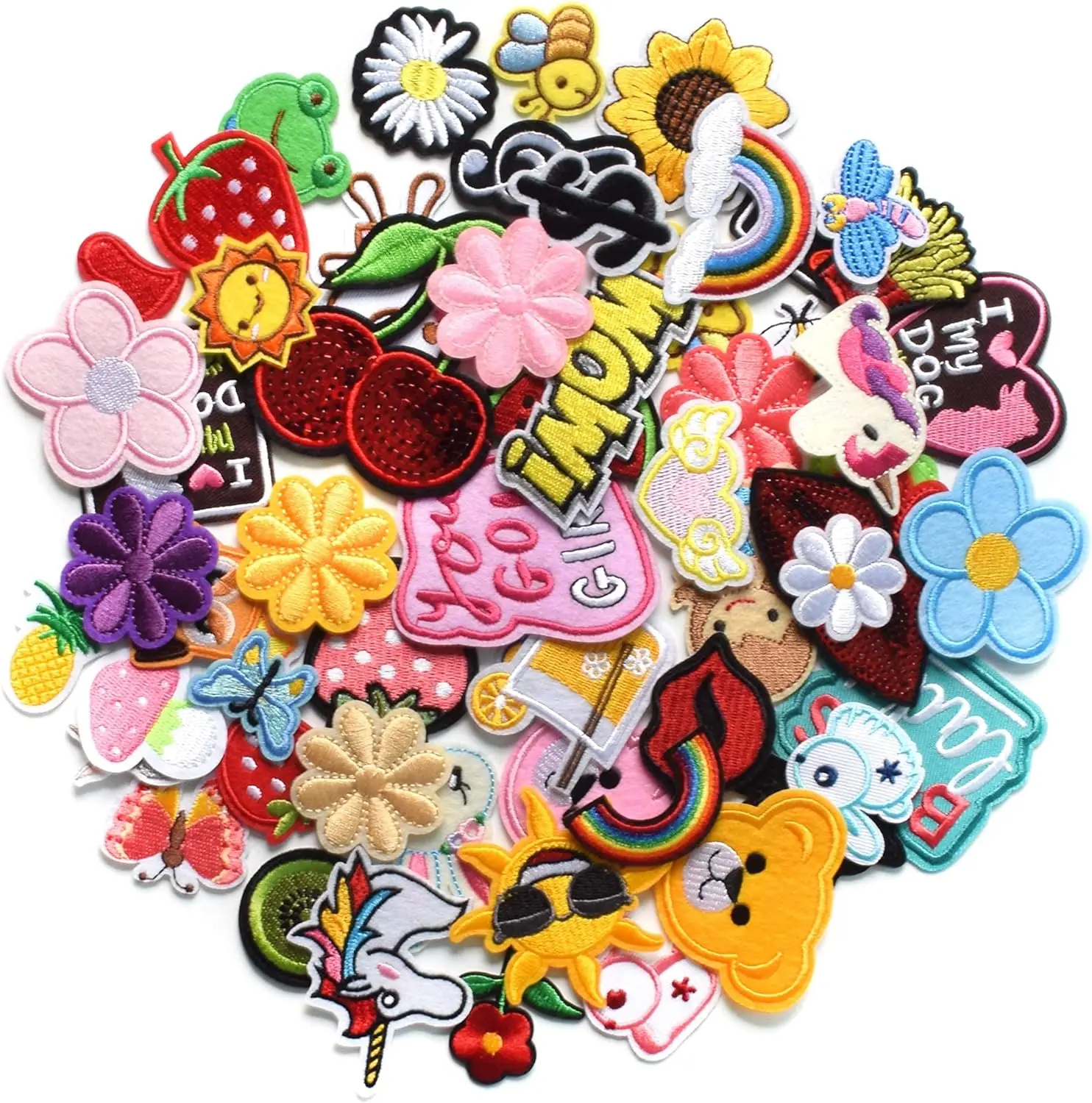 Assorted Styles Embroidered Patches Sew On/Iron On Patch Applique for Clothes Dress Hat Jeans DIY Accessories