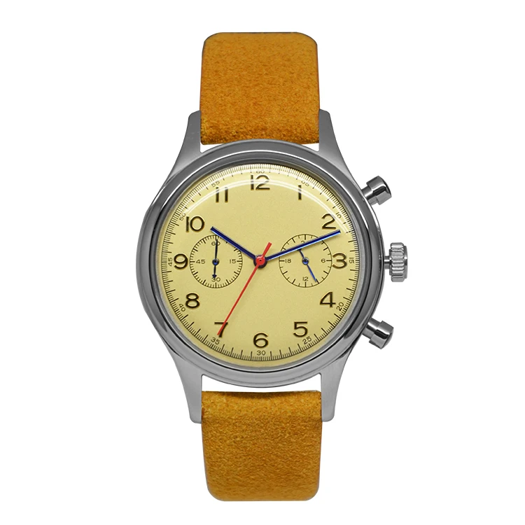 men leather watch classic dome vintage  Chronograph watch men orologio relojes hombre montre homme