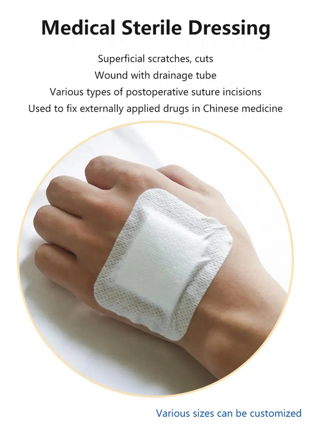Disposable Medical Non-Woven Self-Adhesive Wound Dressing Band Aid Bandage