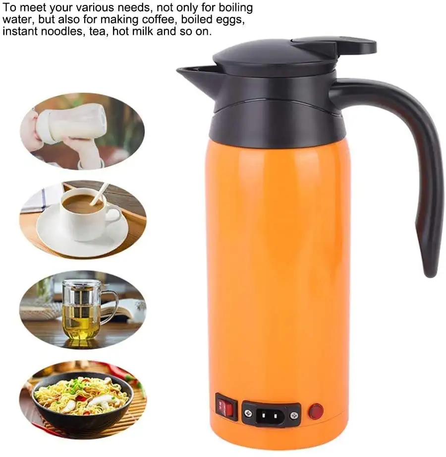 800ml Hot Sale Electric Heated Travel Coffee Cup 24v Heating Kettle Smart Car Dc12v