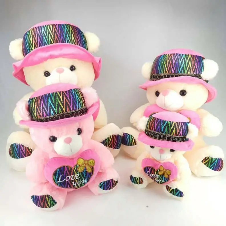 White Pink Teddy Bear with Love Heart Unisex Stuffed Animals Soft Toys Birthday Valentines Gifts Plush Teddy Bear