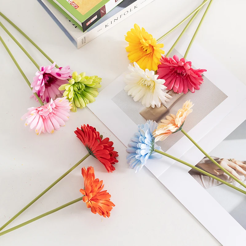 Artificial Flowers Gerbera Jamesonii Single Sleeve Flower For Home Decoration Silk Flowers