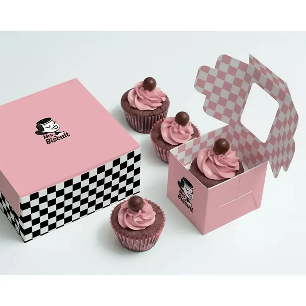 Dessert Boxes Recyclable Foldable Creative Empty Fancy Custom Tiramisu Biscuit Moon Cupcake Boxes