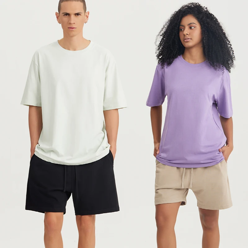 Solid Color Summer Polo Shirts Men Women Custom Short Sleeved Pure Cotton T-Shirt High Quality Silk Screen Printing Washed Neck