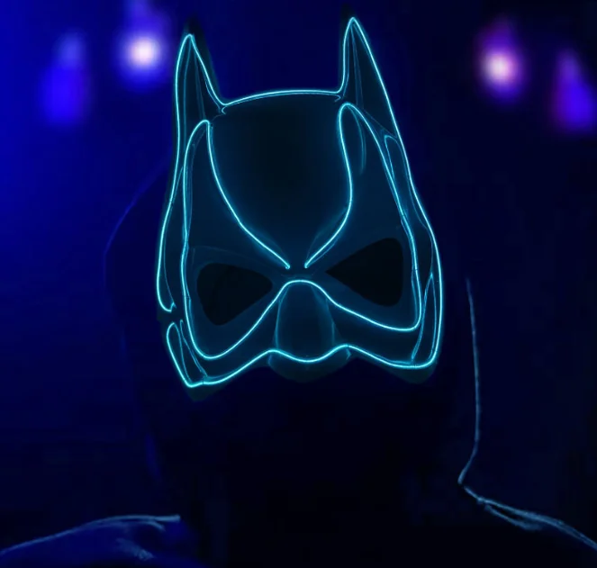 Custom 3 Modes Neon Led Mask Movie Iron Man Mask EL Costumes Spider Light Up Party Eye Masks For Party Show Props