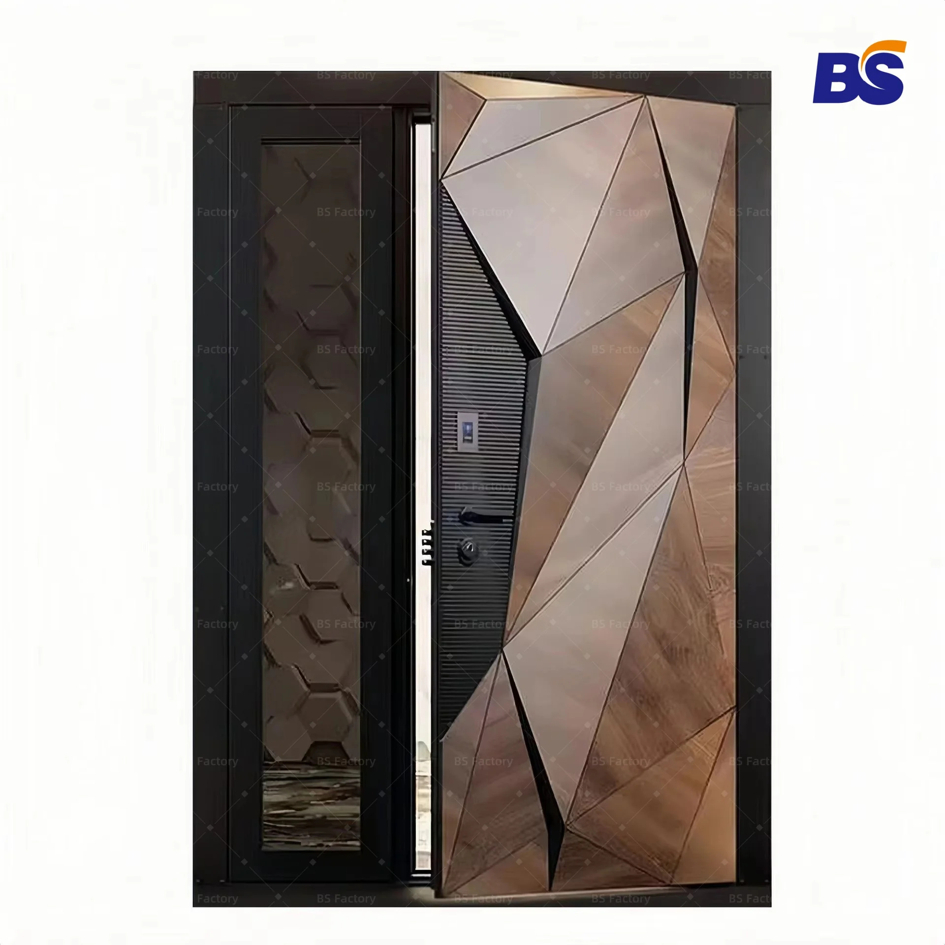 Keyless Swing Wit French Shop Wood Double Door, Modern Big Single Lock Green Front Entry Fiberglass Door