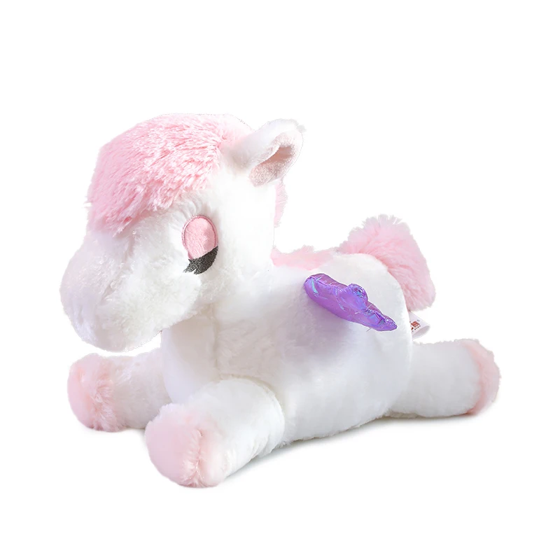 Original Manufacturer Yangzhou New Sunrise Custom Lovely Soft Plush Lie Prone Posture rainbow Flying Horse Animal Doll Toy