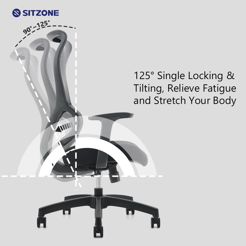 Sitzone High Back Modern Ergonomic Mesh Office Design Furniture Silla De Oficina Escritorio Swivel Office Executive Work Chair