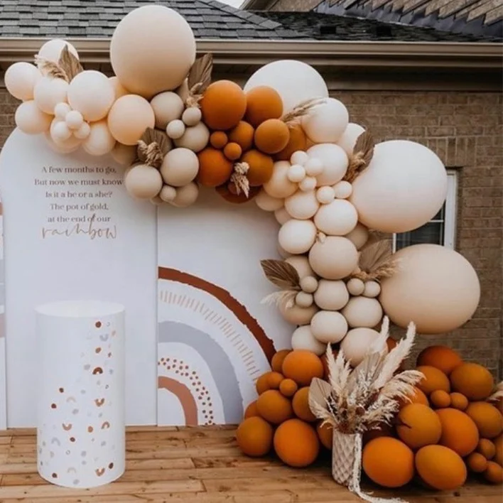Orange nude blush apricot colors fall themed Balloons Arch Garland kit for birthday baby shower indoor outdoor  Party decor