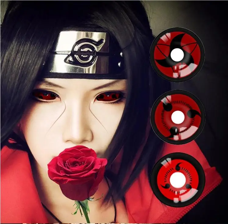 Realcon fancy look  sharingan anime  contact lenses high quality Color Contact lens cosplay eyes lenses