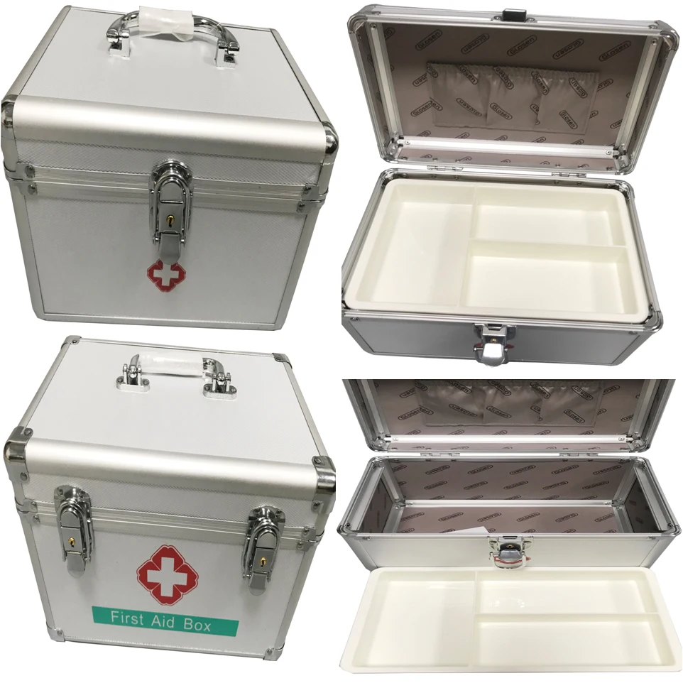 Factory Wholesale Home Office Hospital Car Medical Emergency Aluminum First Aid Kits With Supplies