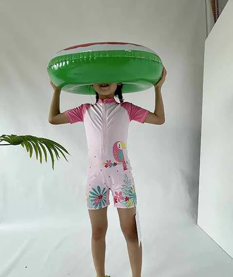 Two piece style swimsuit for girls kids cute lovely print sublimation design children swimwear kids girls