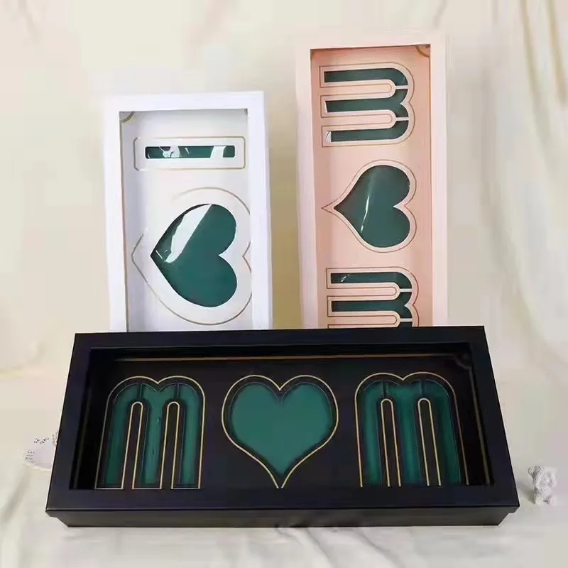 Коробка I love you для Дня святого Валентина коробка мам подарок на день матери цветов прозрачная крышка
