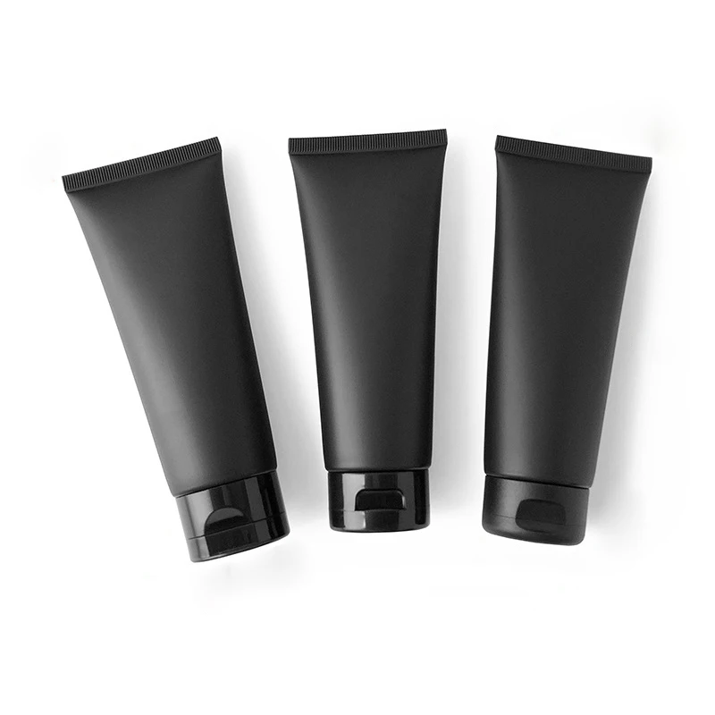 10ml 20ml 30ml 100ml 200ml black frosted cosmetic tube packaging custom logo hand BB cream body lotion plastic squeeze soft tube
