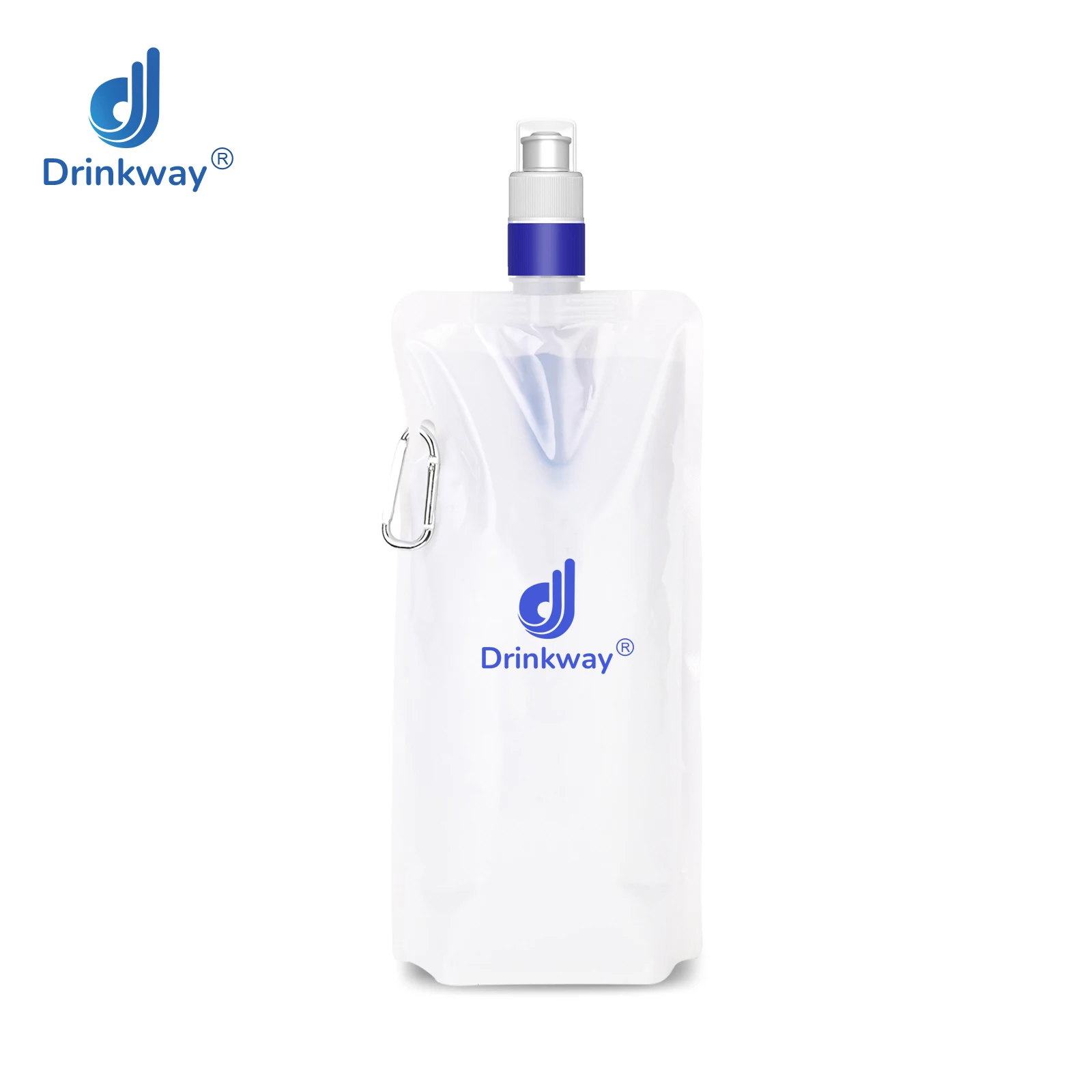 480ml Foldable Collapsible PE Water Bag Water Bottle with UF Membrane Filter BPA FREE for Running Survival Camping Hiking