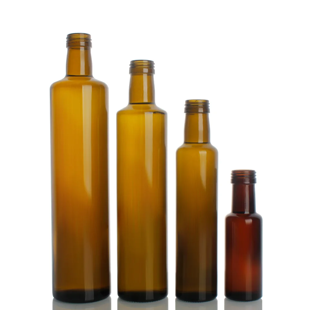 Popular Wholesale 100ml 250ml 500ml 750ml 1000ml dark green transparent round square shape China  Cooking Olive Oil Bottles