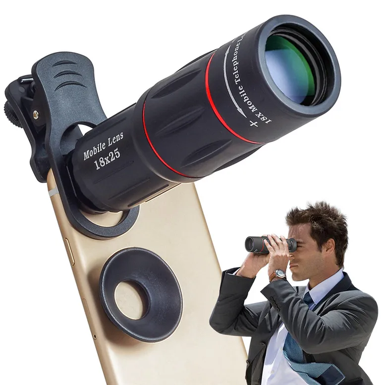 18X Telescope Zoom Mobile Phone Lens for iPhone Samsung Smartphones universal clip Telefon Camera Lens with tripod
