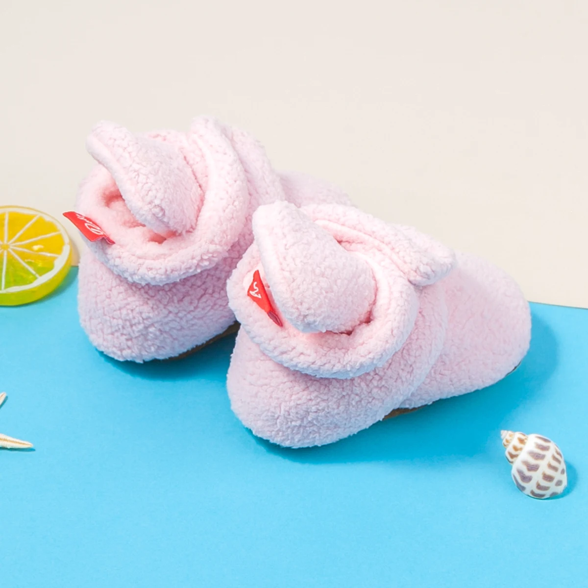 Customize Fleece Lined Baby Booties Hook&Loop Closure Soft Warm Infant & Toddler Winter Shoes Crib Shoes