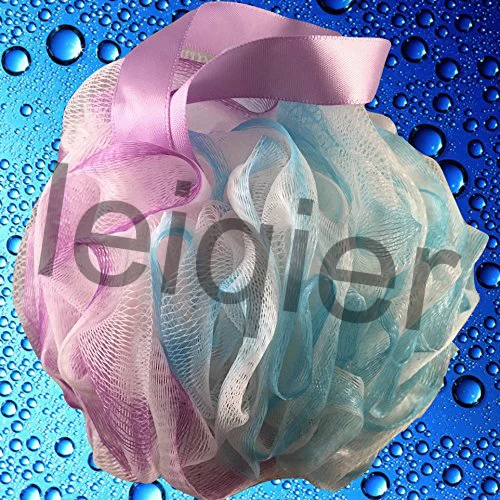 Custom Logo Loofah Bath-Sponge Swirl-Set-XL-75g Extra-Large Mesh Pouf (4 Pack Color Swirls) Luffa Loofa Loufa Puff Scrubber