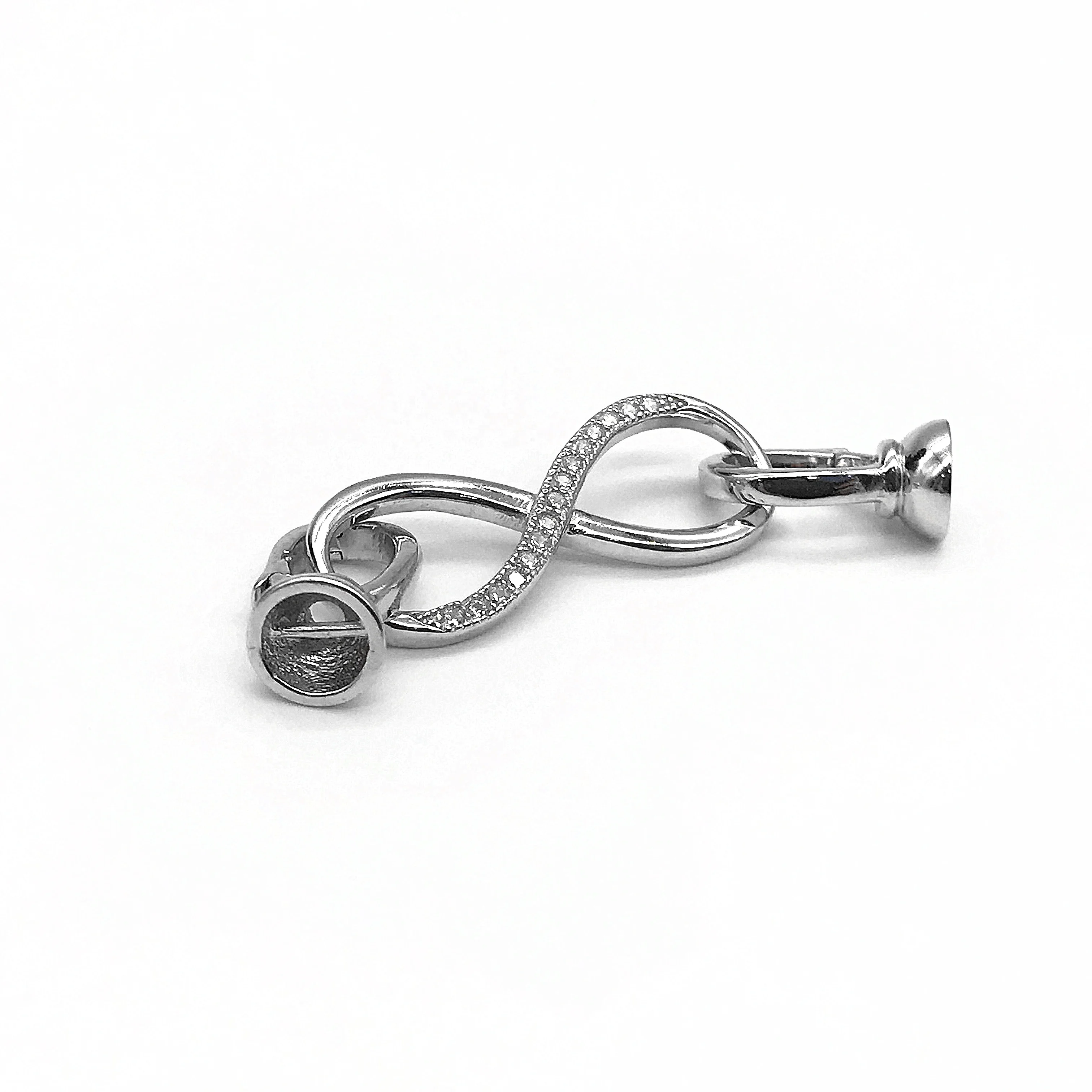 8 shape zircon fashion hight quality necklace breakaway big vintage draw string connector clasp sterling silver jewlery clasps