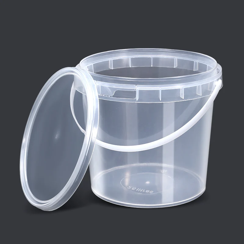 350ml 500ml Clear Bucket Food Grade Water Container For Milktea Food Packing With Handle