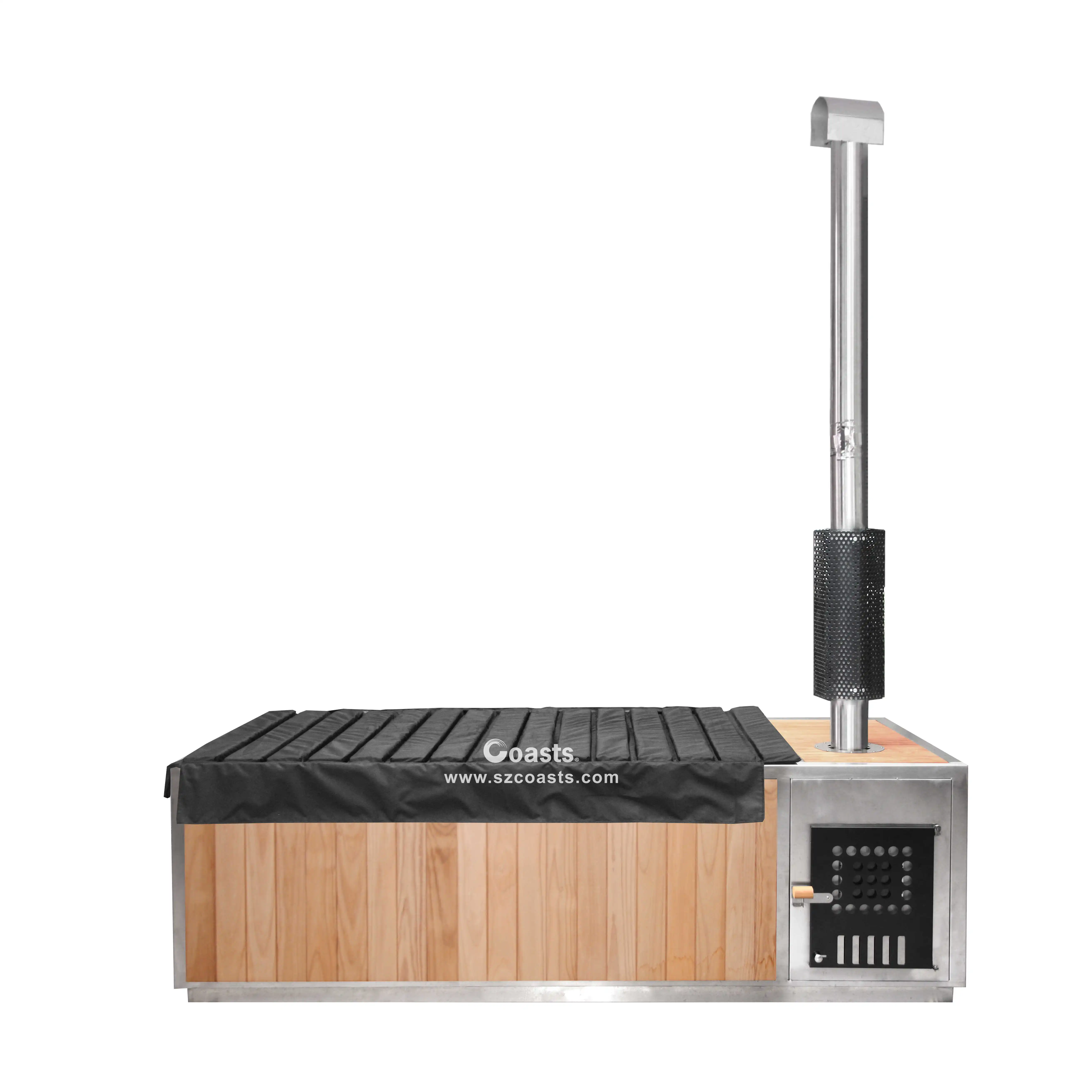 New Arrival Keya Cedar Outdoor Wood Hot Tub Wood Fired Hot Tub Outdoor