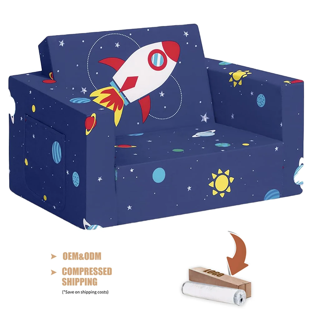 Hot sale customized OEM/ODM living rooms 2-in-1 foldable fabric art baby seat