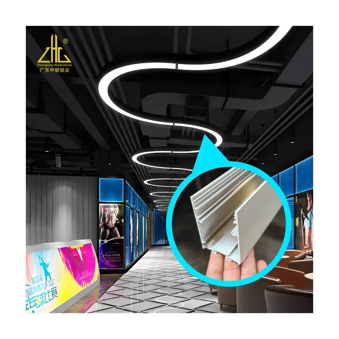 Precision-Made6005 6006 T5 T6 Punching Aluminum Channels Profile U-Shape Design for Wall-Mounted LED Strip Lights