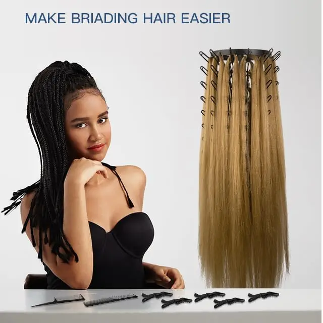 New Rotation Braiding Hair Rack with 120 Pegs, Height Adjustable Hair Rack for Braiding Hair Extension Holder