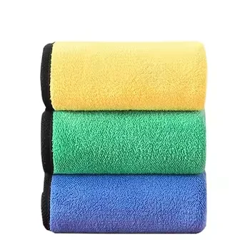 Eco Friendly Wholesale Super Absorbent Quick Dry 600-1000gsm Thicken Bi-color Microfiber Car Drying Wash Cleaning Cloths Towel
