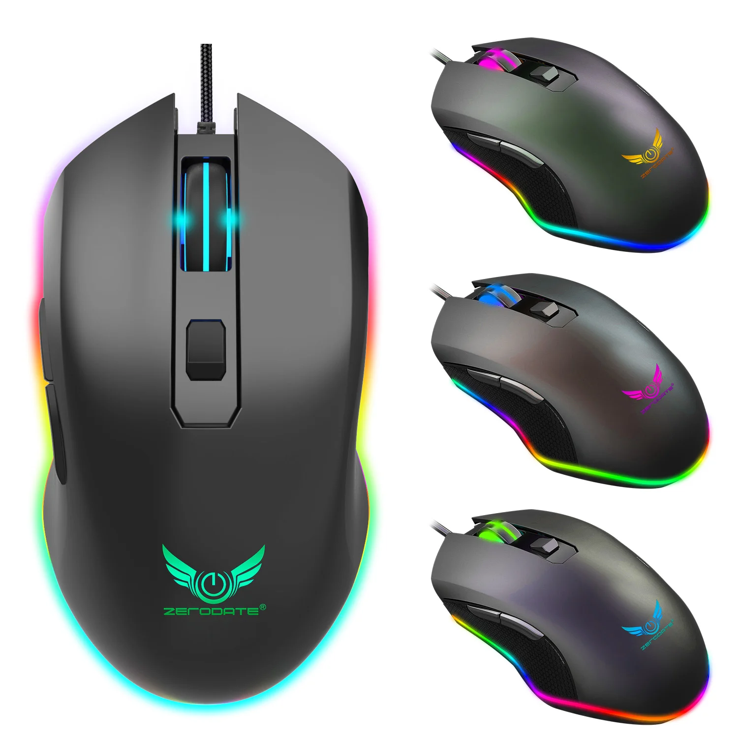 Hot Selling 6400 DPI Gamimg Mouse G21 RGB LED Breathing Backlight Wired Macro Ergonomic Mouse Gamer 6 keys Programmable Mouse
