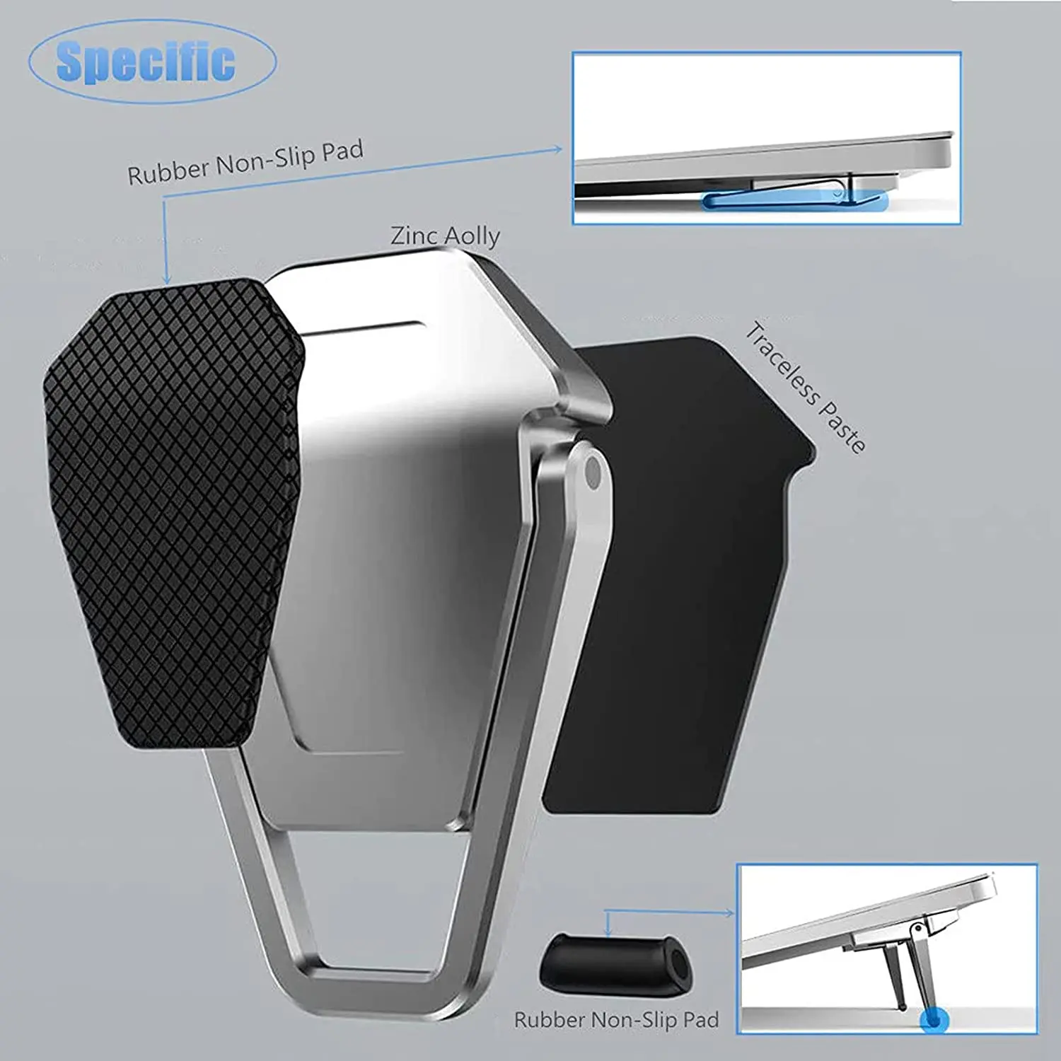 1Pair Metal Foldable Laptop Stand Non-slip Base Bracket For Macbook Pro Air Lenovo Laptop Accessories Portable Notebook Holder