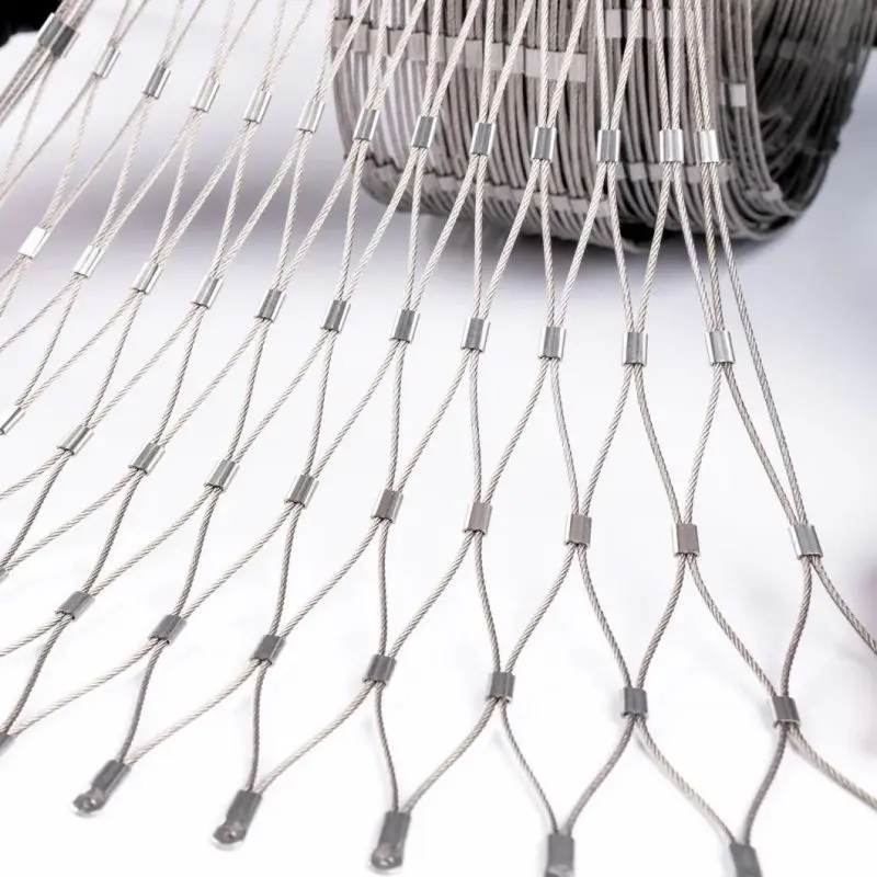 Ferrule Type Flexible 316 Stainless Steel Wire Rope Cable Net Zoo Bird Parrot Aviary Mesh Safety Fence