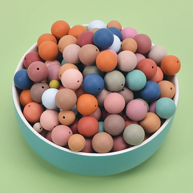 BPA Free Baby Soft Loose Necklaces Beads Baby Teething Chewing Silicone Beads