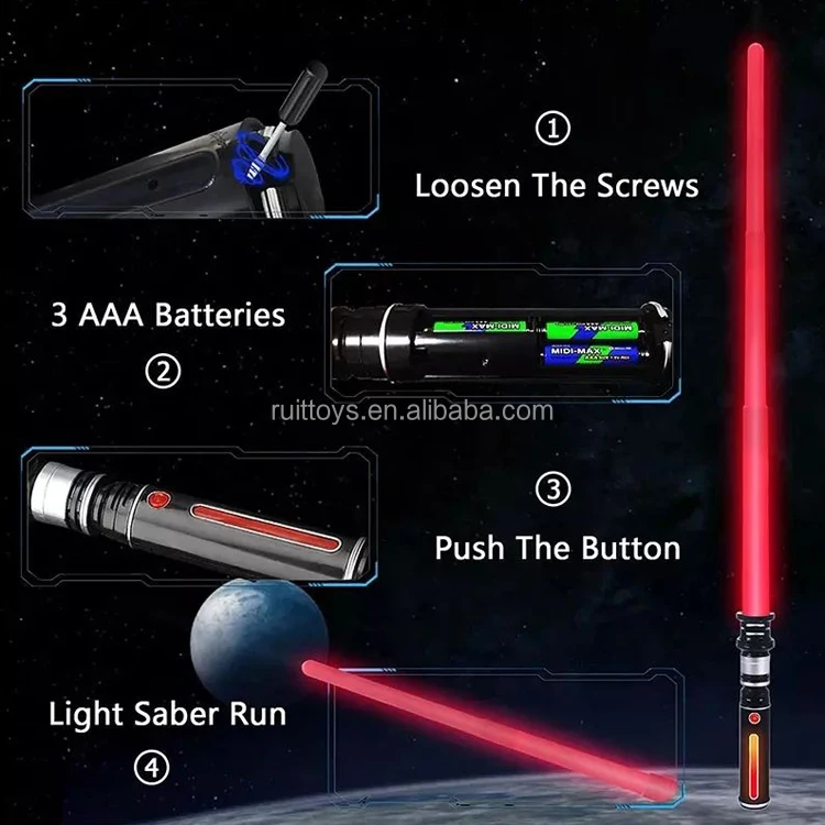 Kids War Fighting Warrior Plastic Light Up Toys Led Flashing Swords Planet Fighters Laser Sword