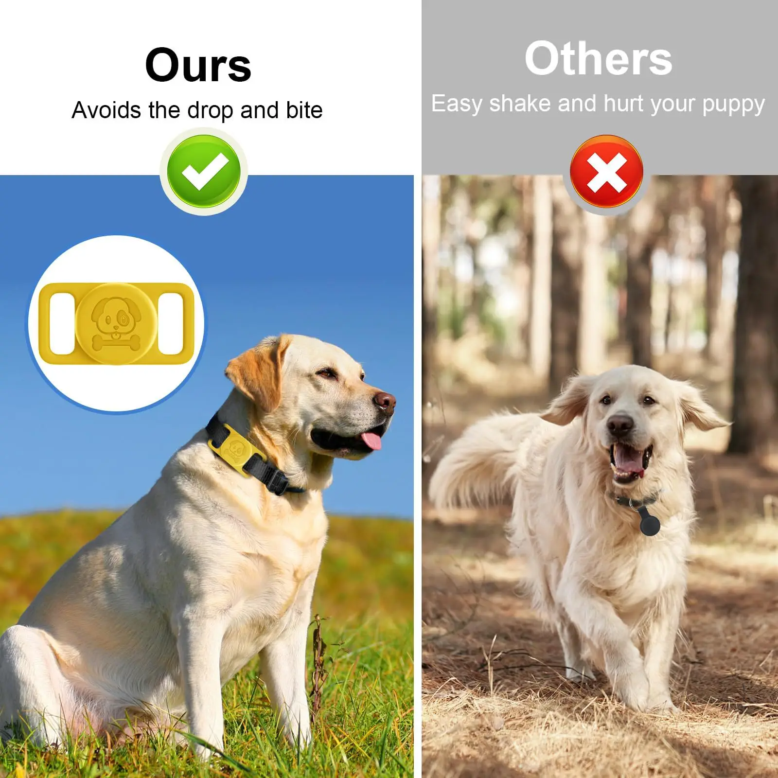 Silicone Waterproof Air Tag Holder for Dog Collar with Air Tag Tracker GPS Pet Accessories