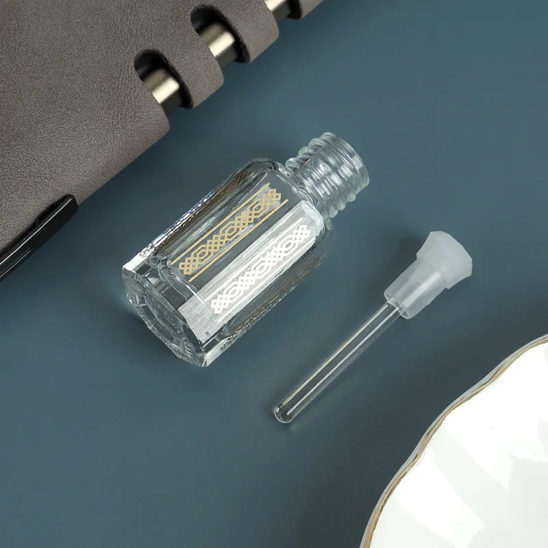 Travel Empty Custom Roll On Glass Parfum Cristal Bottle And Box With Stainless Roller Essential Oil